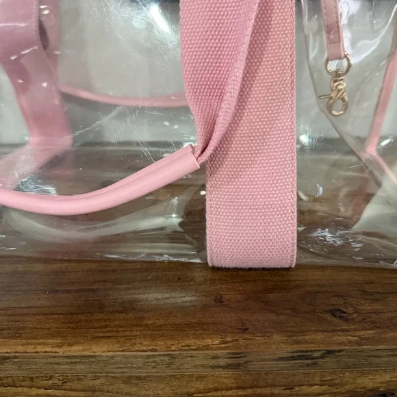 Poppy & Peonies Pink Transparent beach tote - Picture 4 of 7